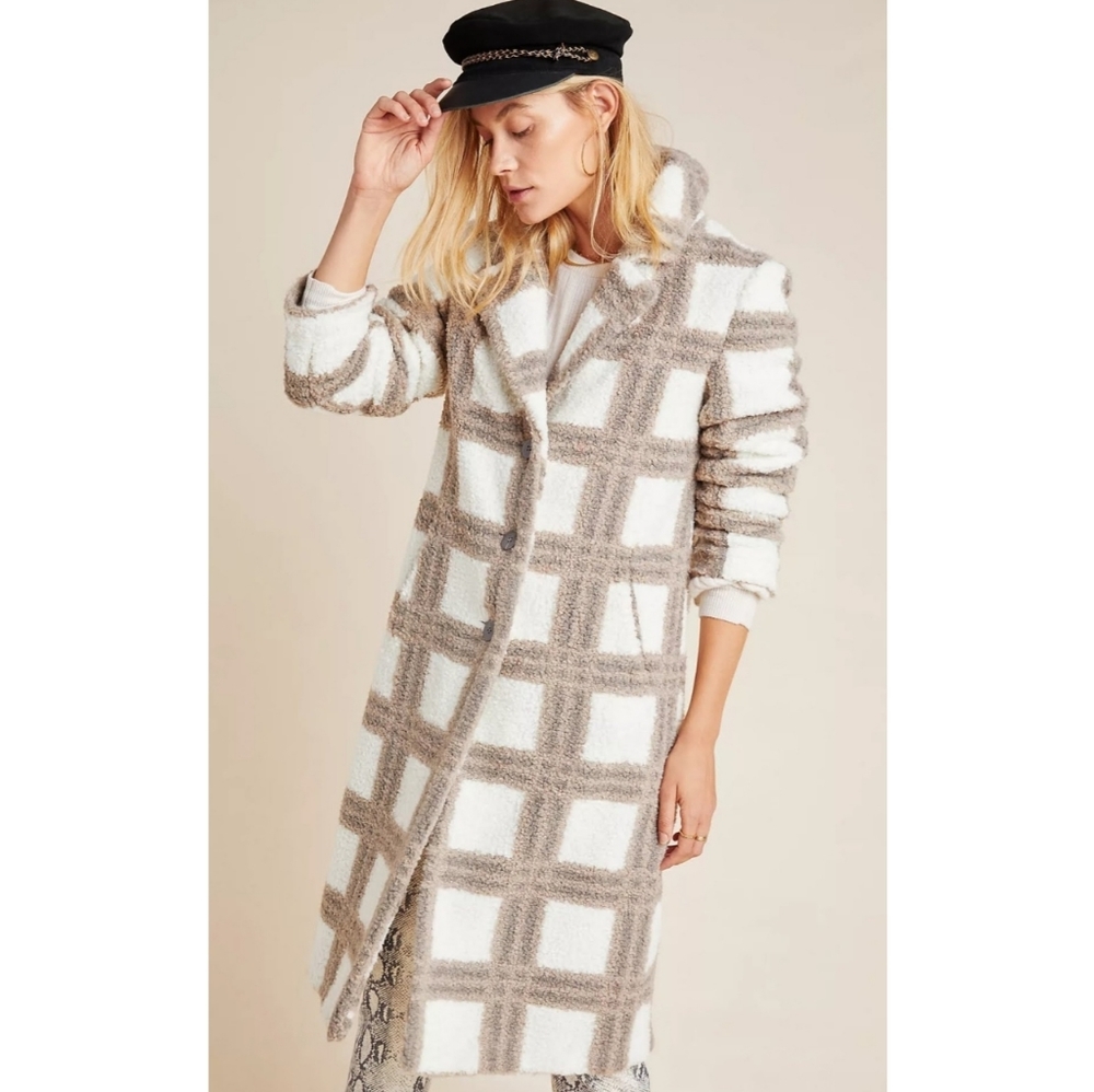 NVLT Carter Plaid Teddy Coat from Anthropologie